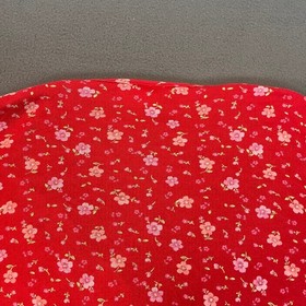 Victoria's Secret Womens Small Red Floral Pajama Set Button Up Top Bottom Cotton