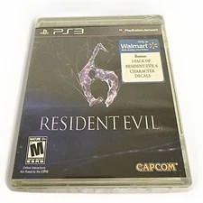 Sony PS3 Resident Evil 6 2012 Video Game Case, Disc and Insert, Decals