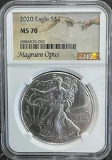 2020 American Silver Eagle MS 70 NGC Magnum Opus Label
