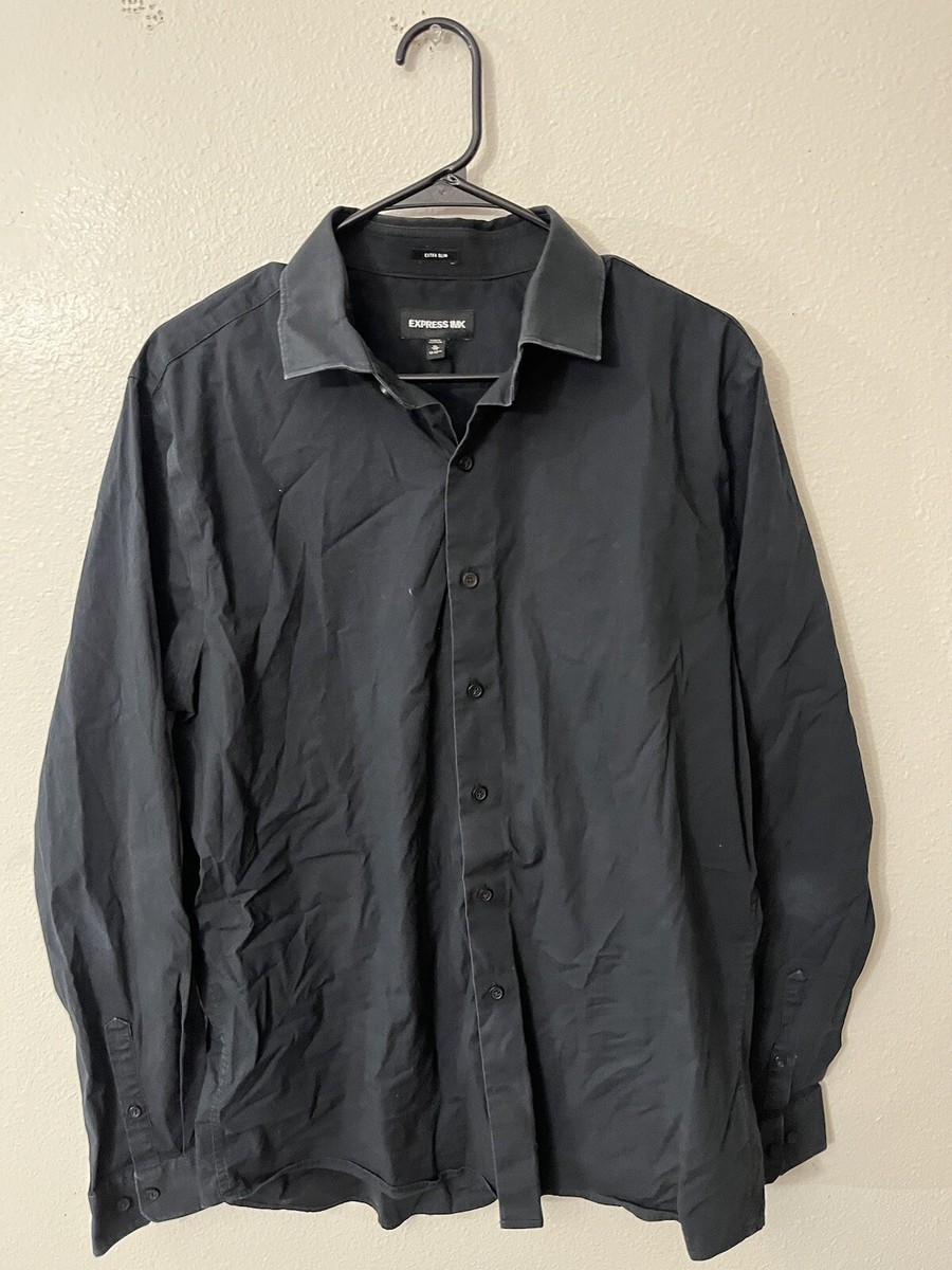 black dress shirt express Men's Black Stretch Button Down Shirts - Stretch Dress Shirts