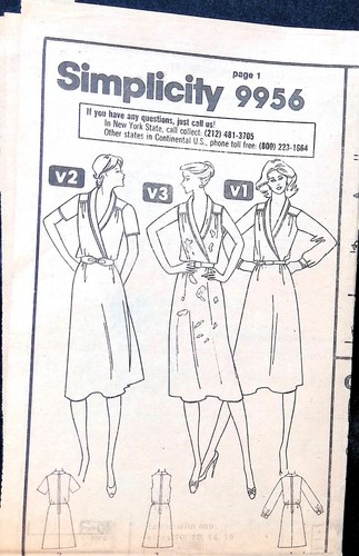Abito donna in maglia elasticizzato finto avvolgente modello cucito Simplicity 9956 taglia 18-20 - Foto 3 di 4