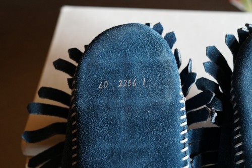 Vintage Women's TAOS MOCCASIN Blue Suede Fringe Bootie Size 6 - Picture 8 of 13