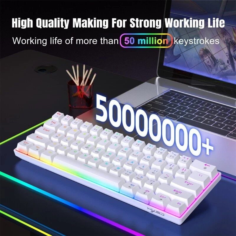 V900 61-Key Mechanical Keyboard with RGB Lighting and Hot-Swappable Keypad