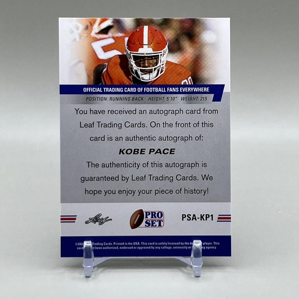 2022 Leaf Pro Set Football #PSA-KP1 Kobe Pace AUTO ROOKIE CARD🔥 - Image 2 of 2