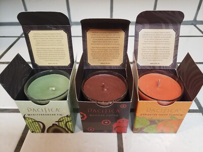 Pacifica 3 Piece Set, Soy Candle 5.5 oz Discontinued Scents 