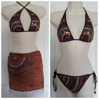 brown bathing suit top