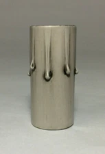 New 2" Antique Style Paper Board Candle Cover, Silver Leaf, Candelabra #CC971K