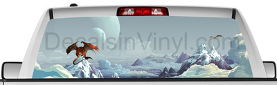 Rear window graphic view thru decal sticker, Alien, pickup truck SUV Van OTH112