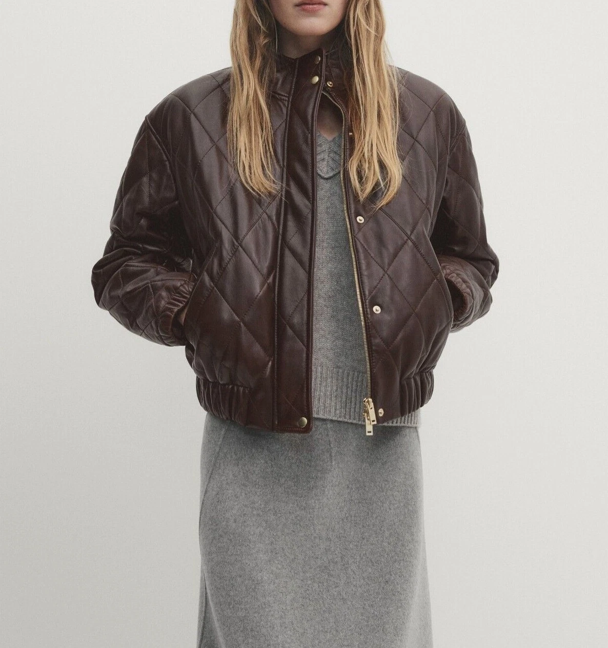 Bomber Leather Jacket Women Brown Lambskin Size XS S M L XL XXL 3XL Custom Made