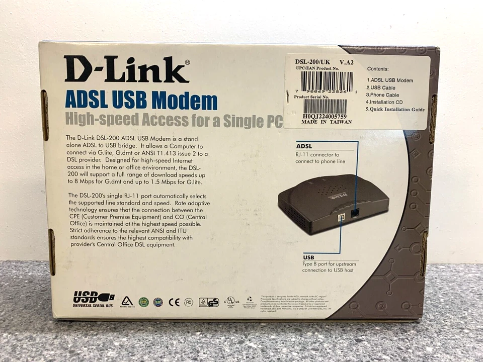 D-Link DSL-200 USB ADSL Modem - Image 3 of 4