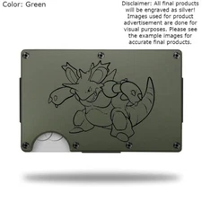 Custom "NIDOKING" Laser Engraved Wallet - Pick A Wallet Color