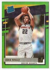 2020-21 Panini Donruss Rated Rookies Green Flood #236 Zeke Nnaji RC Nuggets