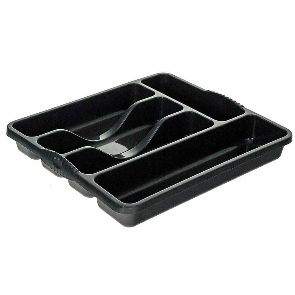 Plastic 5 Compartment Cutlery Holder Kitchen Organizer Drawer Tray