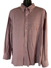 Nautica Button Down Shirt Men  s Sz XXL Casual Long Sleeve Red Blue Checks Cotton
