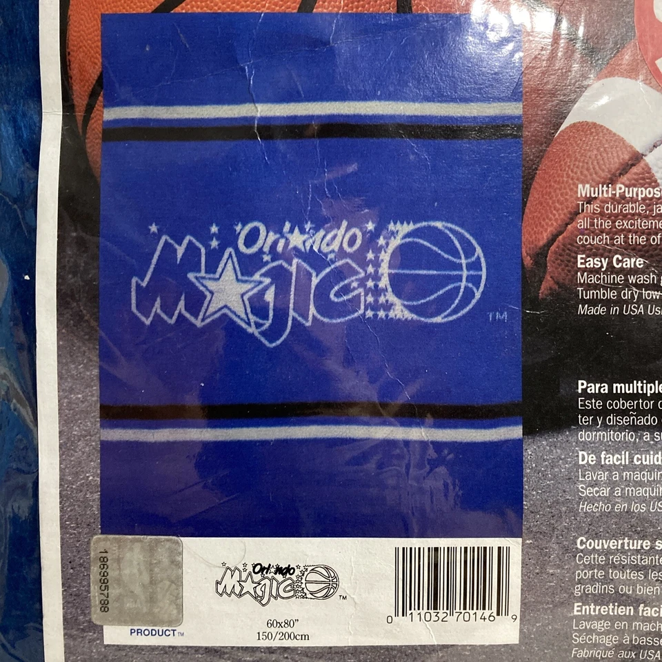 1989 BiederLack Orlando Magic "Officially Licensed" 60x80 Inch XL Blanket. - Image 2 of 4