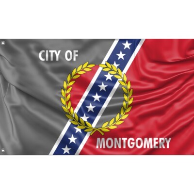 Montgomery Flagge, Alabama USA I einzigartiges Design, 3x5Ft/90x150 cm, EU Made