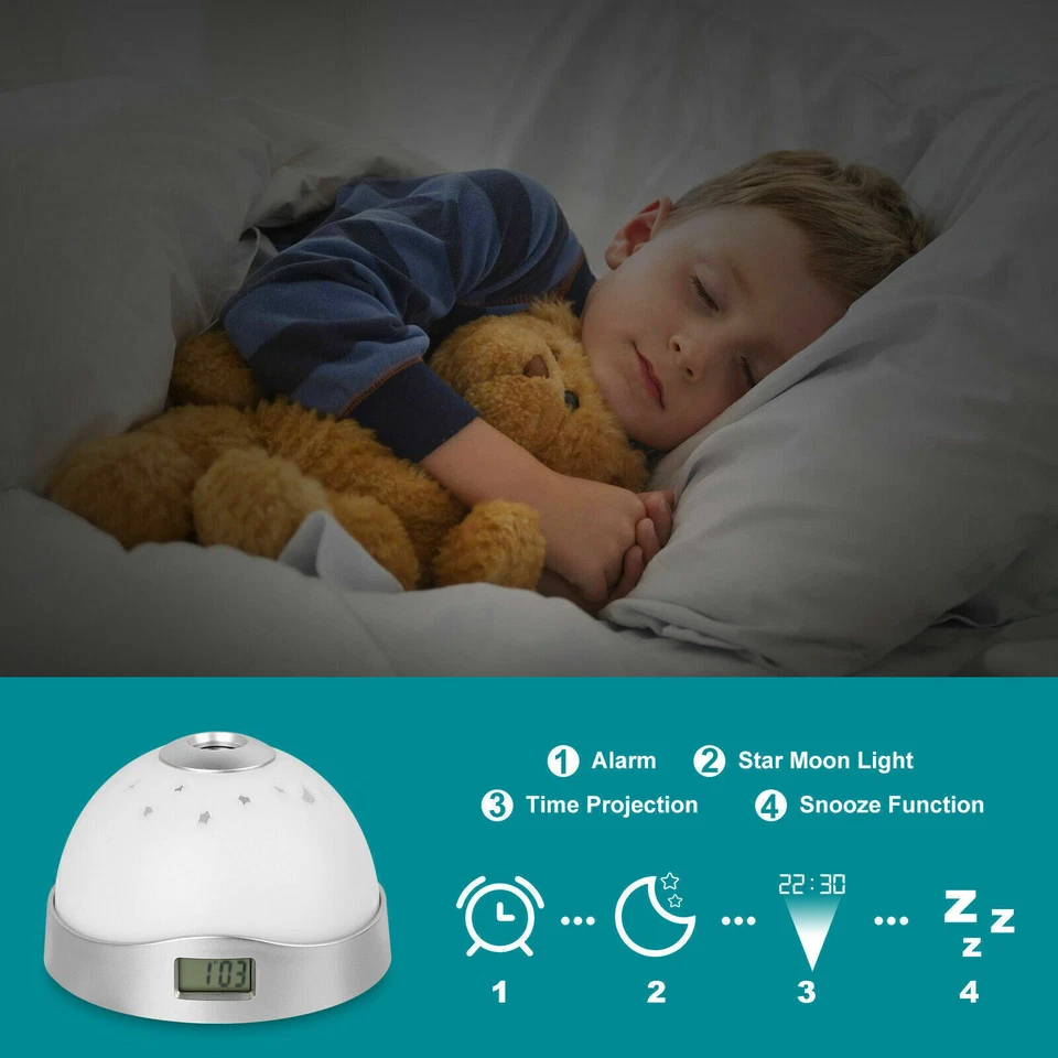 7 Color LED Changing Digital Snooze Alarm Clock With Time Projector Night Light - Image 2 of 4
