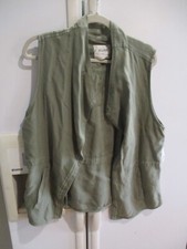 Mudd Women’s Olive Green Cascade Front Utility Vest 100% Tencel Xl Nwt
