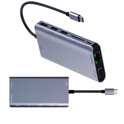 8 In 1 usb hub dock station USB to vga converter SD card reader Splitter Adapter