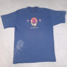 Vintage HL Miller Gold Shirt Mens XL Sedona Arizona Embroidered Single Stitch