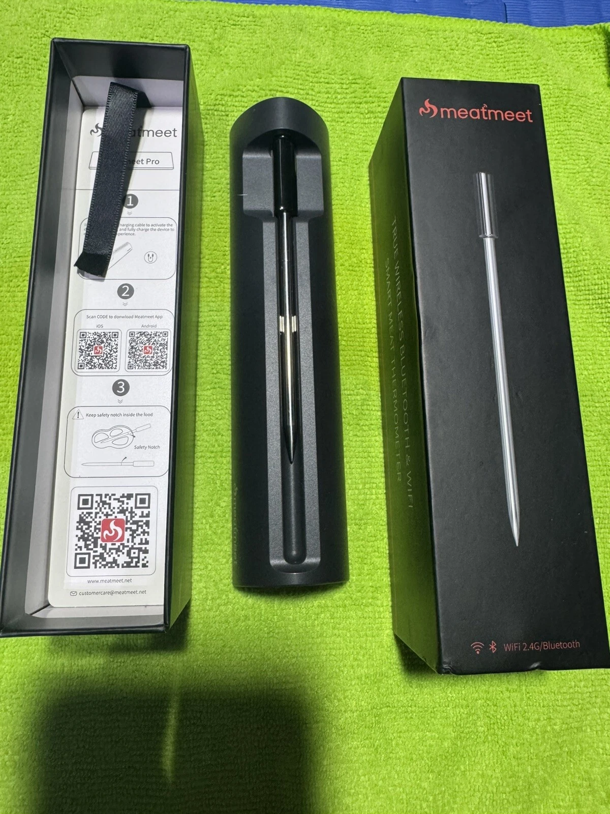 Meatmeet Pro Smart WiFi Wireless Meat Thermometer Unlimited Range Improved St...