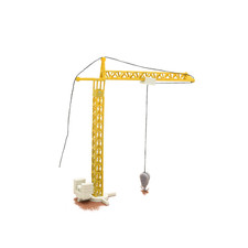 Turmdrehkran gelb/orange als mini Bausatz, Spur N,