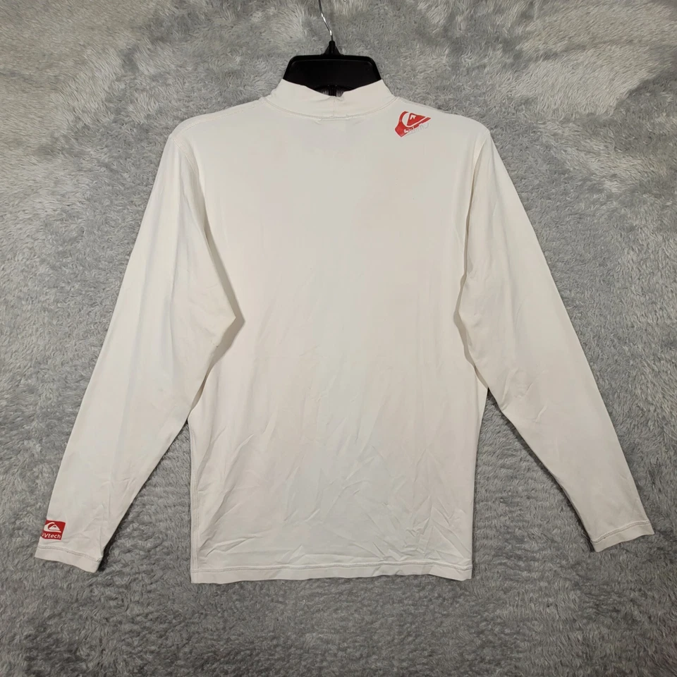 Camisa de surf Quicksilver juvenil grande branca pulôver tecnologia UV manga longa - mancha - Imagem 2 de 4