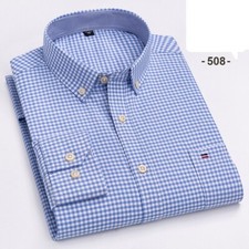 Mens Oxford Shirts Formal Business Long Sleeves Cotton Casual Dress Shirts Tops