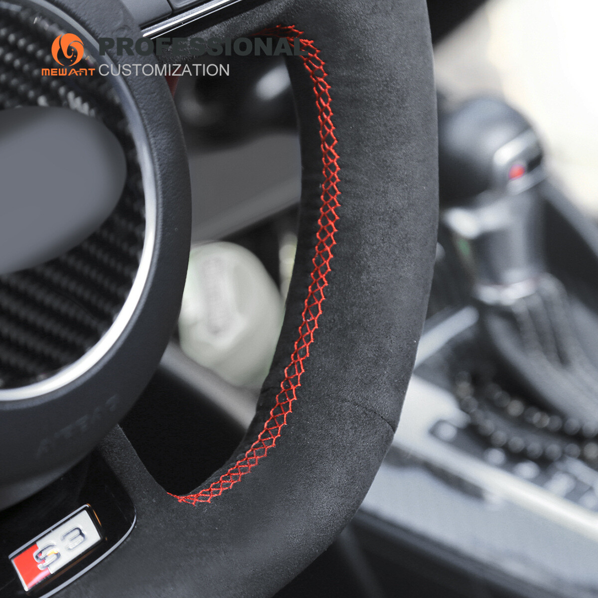 Volant Carbone Pour Audi (A5, A7, S3, S4, Etc.) - Cuir Noir Sur Mesure - CCExcellent