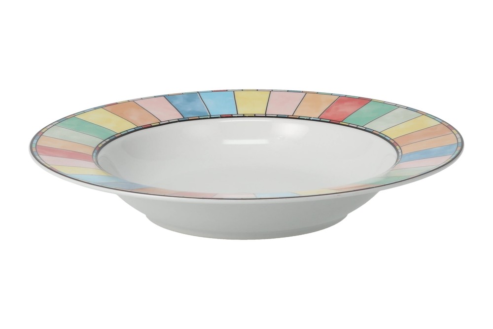 TTC Mardi Gras Rimmed Bowl 157611G Colorful Party Serving Dish