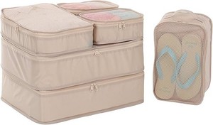 JJ POWER Travel Packing Cubes, Set of 6 Luggage Organizers with Shoe Bag - NEW!