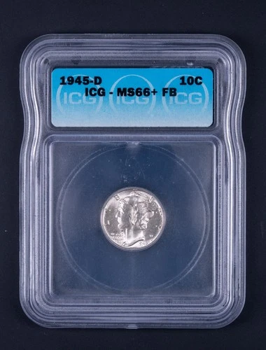 1945-D Mercury Dime 10c ICG MS66+ FB WB007
