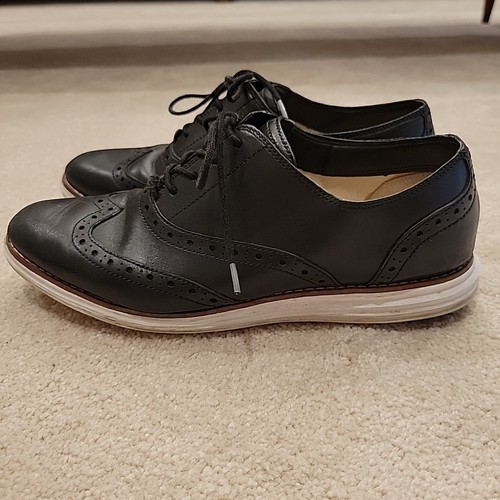 Cole Hand Original Grand Women’s Shoes 8.5 B Black Leather Brogue Oxford - Picture 3 of 9