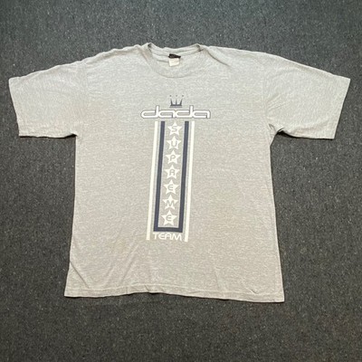 VTG 90's Dada Supreme Mens Gray Hip Hop Supreme Team Graphic T-Shirt Distressed