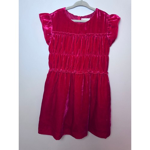 Crewcuts Girls' Smocked-waist Dress In Velvet red size 7 - Picture 8 of 14