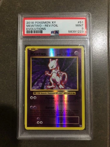 2016 Pokemon XY Evolutions #51 Mewtwo Reverse Foil PSA 9 MINT