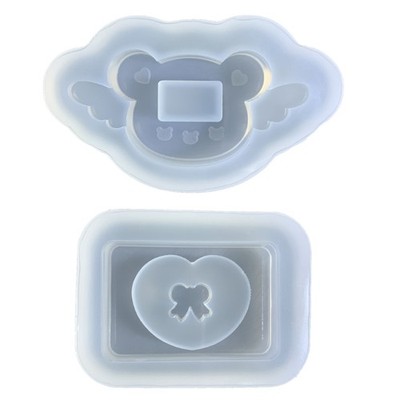 Bear Bowknot Ornament Mold DIY Keychain Pendant Jewelry for Keys Chain Decor