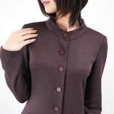 CHANEL Long Sleeve Dress P18026W02815 Wool Purple France Size34 Auth #50341A