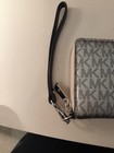 Michael Kors Gray/Black Logo Zip-Around Wristlet Wallet Wrist Strap — photo 6