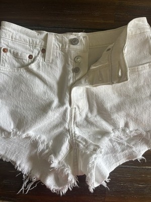 Women's Levi 501 White Jean Shorts 
