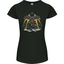 Camiseta Bigfoot & Alien UFO para mujer corte pequeño