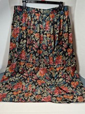 Vintage Dean Of Scotland Pleated Skirt Woman's 14 Floral Rayon Long