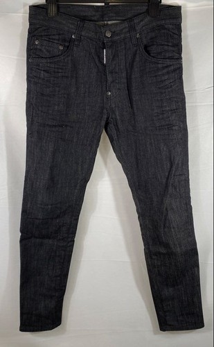 Dsquared2 Men's Skater Jean Black Slim Fit Denim Made in Italy IT Size 46