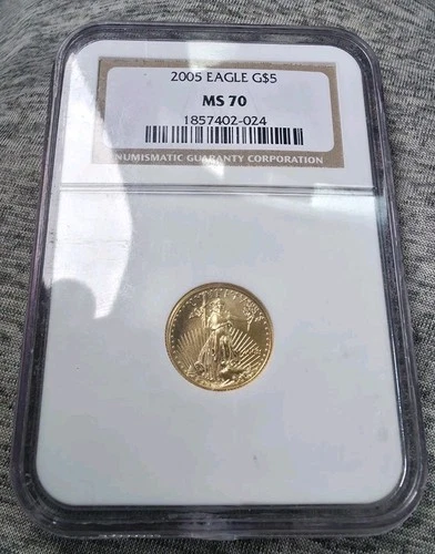 2005 $5 American Gold Eagle Coin Graded MS70 NGC