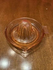 VTG 1930s Pink Depression Glass 6" Juicer Citrus Reamer Squeezer w/Handle, Spout