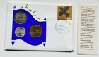 1970 Israeli 1/12 Lira, 25 & 1 Agorot First Day Cover, Stamp & Card 99 Company