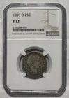 1897-O Barber Quarter 25C NGC F12