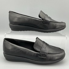 NEW Easy Spirit Women s Aerilyn Slip on Penny Loafers Black Size 6W