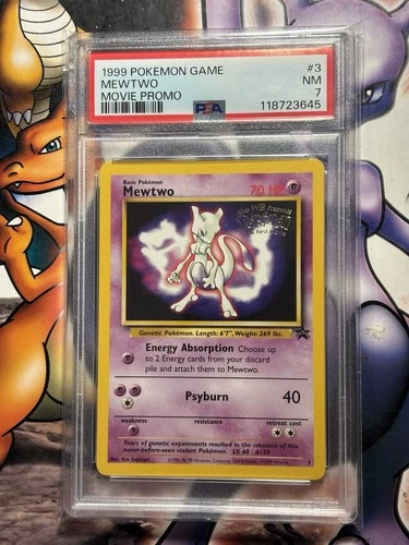 1999 Pokémon Game ~ Movie Promo ~ Mewtwo #3 ~ PSA 7 NM
