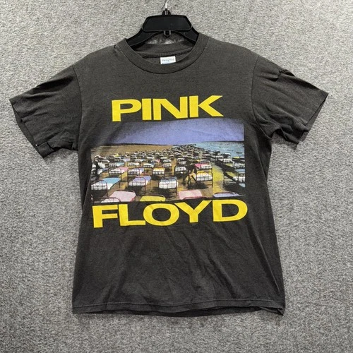 Pink Floyd Shirt Mens Medium Black Spring Ford 80s C 1980s vintage concert t-shirt, vintage, size M, single stitch, B+ condition